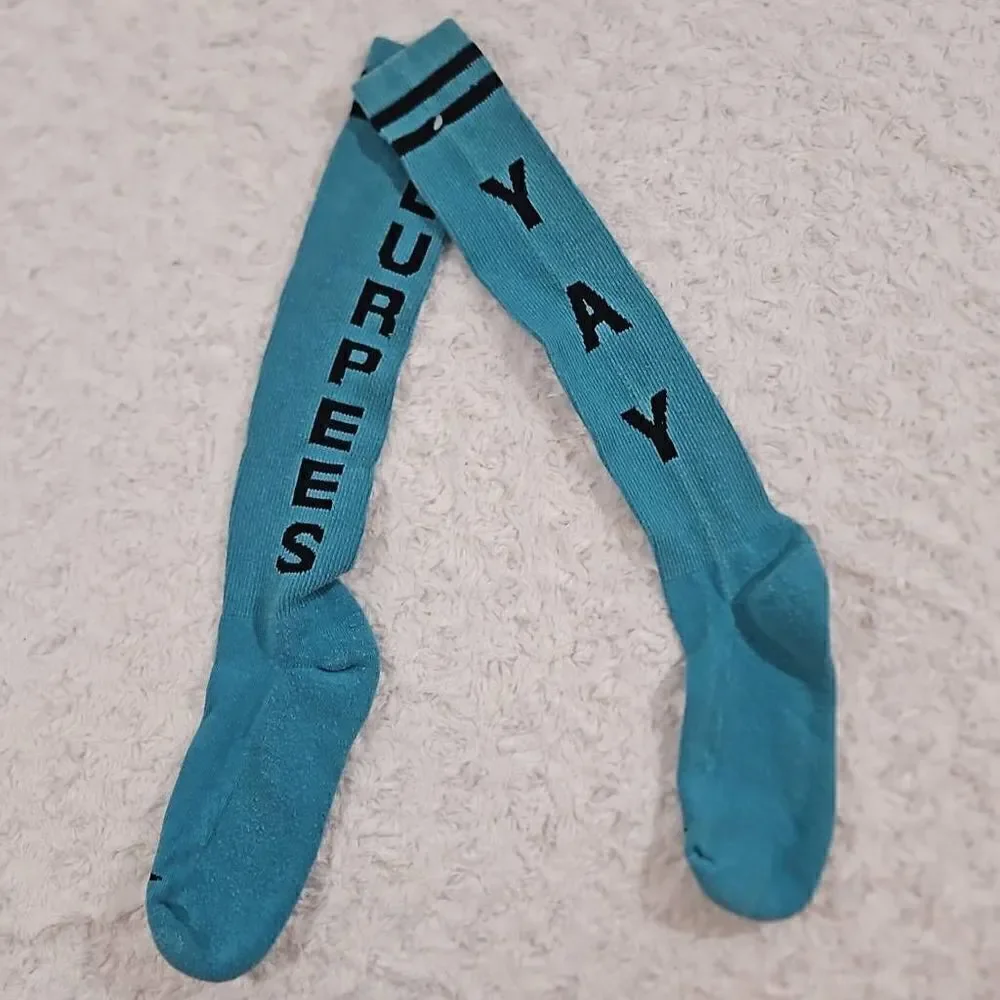 Yay burpees womens compression socks blue by the sox box WOD HIIT workout